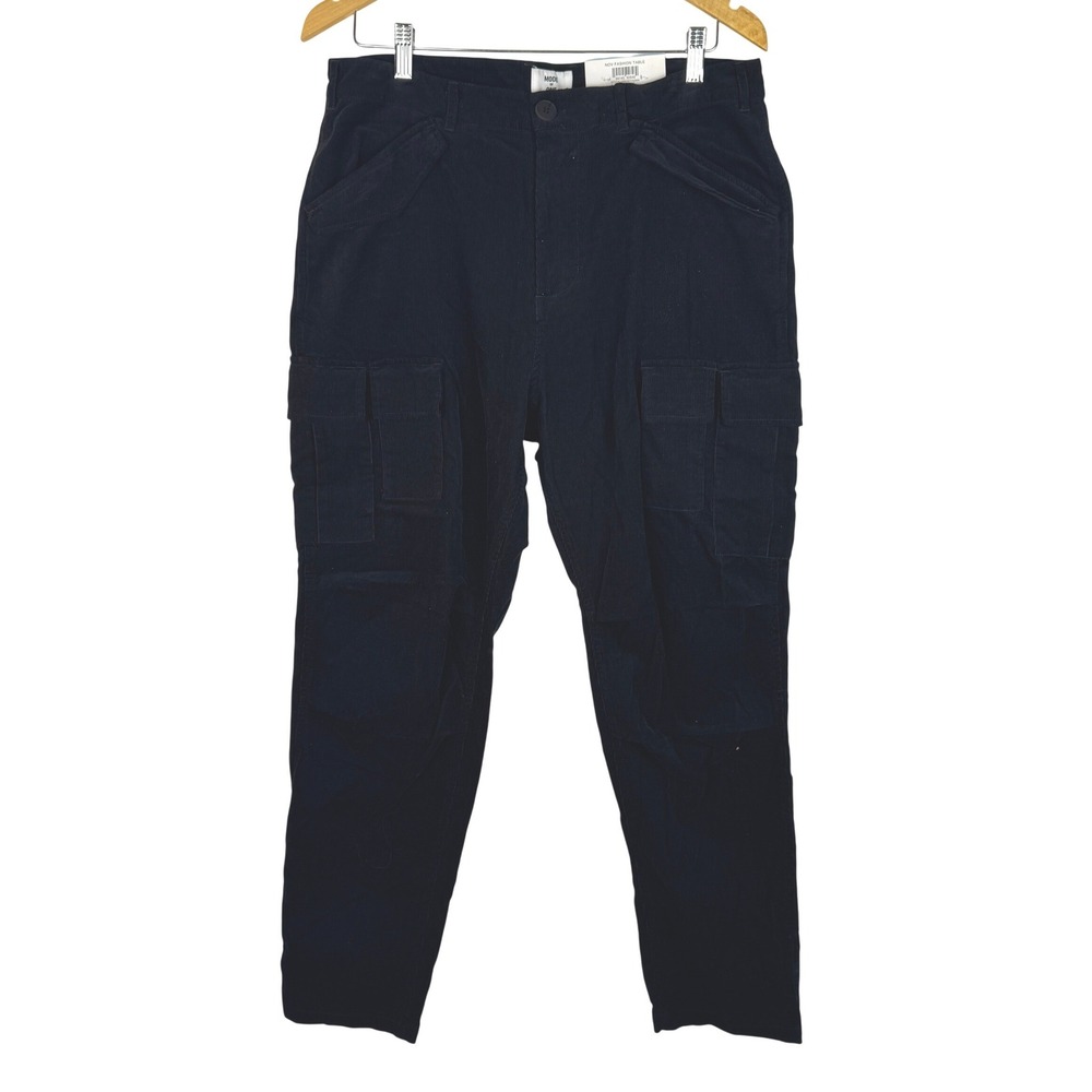Mode of One Mens Relaxed Fit Corduroy Cargo Pants Deep Black 31 100197732MN